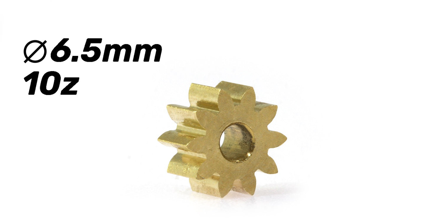 Motordrev mässing 10t ø6,5mm