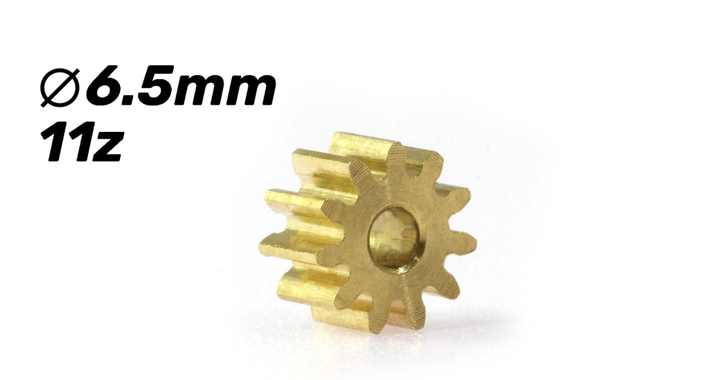 Motordrev mässing 11t ø6,5mm