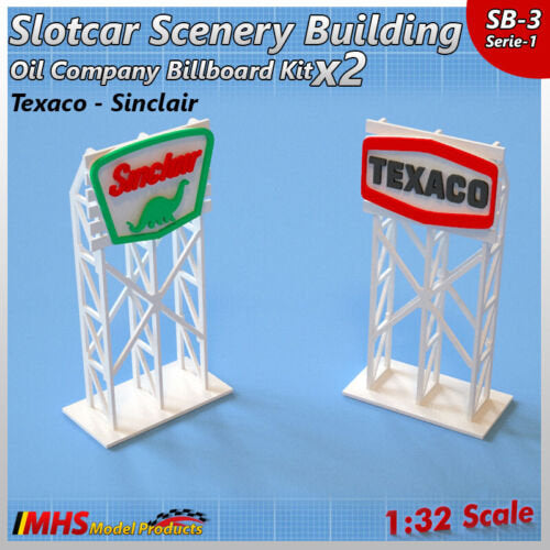Skylt Texaco och Sinclair från MHS Model Products