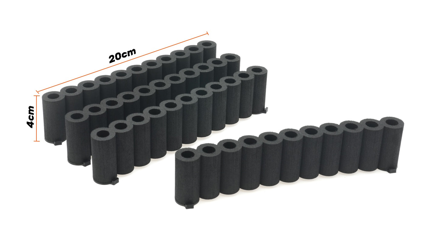 Tyre wall crash barriers 4x20cm Svart
