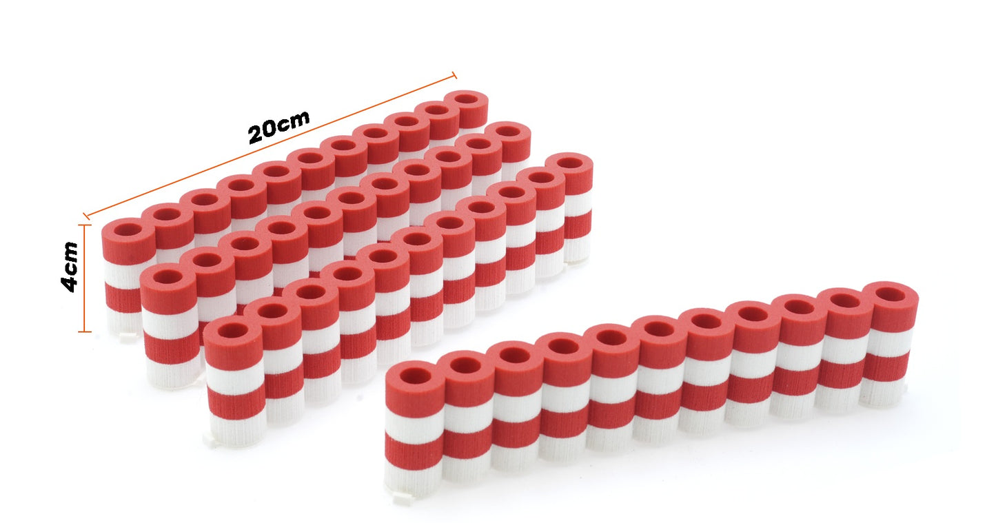 Tyre wall crash barriers 4x20cm Röd & Vit