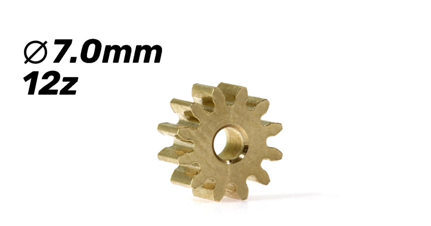 Motordrev mässing 12t ø7mm